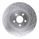 Dynamic Friction 2006-2010 Jeep Grand Cherokee Rear Left Drilled & Slotted Silver Brake Rotor by Dynamic Friction Company 631-42003L
