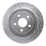 Dynamic Friction 2006-2010 Jeep Grand Cherokee Rear Left Drilled & Slotted Silver Brake Rotor by Dynamic Friction Company 631-42003L