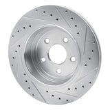 Dynamic Friction 2006-2010 Jeep Grand Cherokee Rear Left Drilled & Slotted Silver Brake Rotor by Dynamic Friction Company 631-42003L