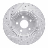Dynamic Friction 2006-2010 Jeep Grand Cherokee Rear Right Drilled & Slotted Silver Brake Rotor by Dynamic Friction Company 631-42003R