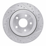 Dynamic Friction 2006-2010 Jeep Grand Cherokee Rear Right Drilled & Slotted Silver Brake Rotor by Dynamic Friction Company 631-42003R