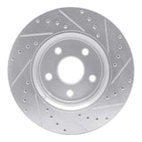 Dynamic Friction 2011-2022 Dodge Durango Front Left Drilled & Slotted Silver Brake Rotor by Dynamic Friction Company 631-42005L