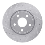 Dynamic Friction 2011-2022 Dodge Durango Front Left Drilled & Slotted Silver Brake Rotor by Dynamic Friction Company 631-42005L