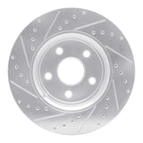 Dynamic Friction 2011-2022 Dodge Durango Front Right Drilled & Slotted Silver Brake Rotor by Dynamic Friction Company 631-42005R
