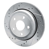 Dynamic Friction 2011-2025 Dodge Durango Rear Left Drilled & Slotted Silver Brake Rotor by Dynamic Friction Company 631-42006L