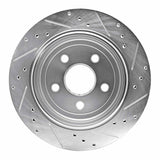 Dynamic Friction 2011-2025 Dodge Durango Rear Left Drilled & Slotted Silver Brake Rotor by Dynamic Friction Company 631-42006L