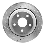 Dynamic Friction 2011-2025 Dodge Durango Rear Left Drilled & Slotted Silver Brake Rotor by Dynamic Friction Company 631-42006L