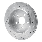 Dynamic Friction 2011-2025 Dodge Durango Rear Left Drilled & Slotted Silver Brake Rotor by Dynamic Friction Company 631-42006L
