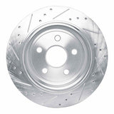 Dynamic Friction 2011-2025 Dodge Durango Rear Right Drilled & Slotted Silver Brake Rotor by Dynamic Friction Company 631-42006R