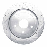Dynamic Friction 2011-2025 Dodge Durango Rear Right Drilled & Slotted Silver Brake Rotor by Dynamic Friction Company 631-42006R