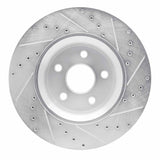 Dynamic Friction 2011-2025 Dodge Durango Front Left Drilled & Slotted Silver Brake Rotor by Dynamic Friction Company 631-42007L