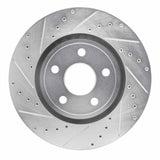 Dynamic Friction 2011-2025 Dodge Durango Front Left Drilled & Slotted Silver Brake Rotor by Dynamic Friction Company 631-42007L