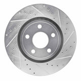 Dynamic Friction 2011-2025 Dodge Durango Front Right Drilled & Slotted Silver Brake Rotor by Dynamic Friction Company 631-42007R