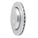 Dynamic Friction 2012-2025 Dodge Durango Rear Left Drilled & Slotted Silver Brake Rotor by Dynamic Friction Company 631-42008L