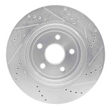 Dynamic Friction 2012-2025 Dodge Durango Rear Left Drilled & Slotted Silver Brake Rotor by Dynamic Friction Company 631-42008L