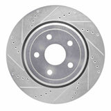 Dynamic Friction 2012-2025 Dodge Durango Rear Left Drilled & Slotted Silver Brake Rotor by Dynamic Friction Company 631-42008L