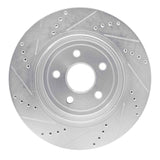 Dynamic Friction 2012-2025 Dodge Durango Rear Right Drilled & Slotted Silver Brake Rotor by Dynamic Friction Company 631-42008R