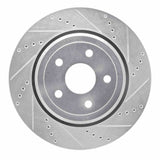 Dynamic Friction 2012-2025 Dodge Durango Rear Right Drilled & Slotted Silver Brake Rotor by Dynamic Friction Company 631-42008R