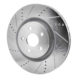 Dynamic Friction 2012-2025 Dodge Durango Front Left Drilled & Slotted Silver Brake Rotor by Dynamic Friction Company 631-42009L