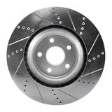 Dynamic Friction 2012-2025 Dodge Durango Front Left Drilled & Slotted Silver Brake Rotor by Dynamic Friction Company 631-42009L