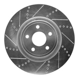 Dynamic Friction 2012-2025 Dodge Durango Front Left Drilled & Slotted Silver Brake Rotor by Dynamic Friction Company 631-42009L
