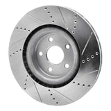 Dynamic Friction 2012-2025 Dodge Durango Front Left Drilled & Slotted Silver Brake Rotor by Dynamic Friction Company 631-42009L