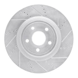 Dynamic Friction 2012-2025 Dodge Durango Front Right Drilled & Slotted Silver Brake Rotor by Dynamic Friction Company 631-42009R