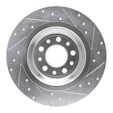 Dynamic Friction 2014-2023 Jeep Cherokee Rear Left Drilled & Slotted Silver Brake Rotor by Dynamic Friction Company 631-42010L