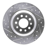 Dynamic Friction 2014-2023 Jeep Cherokee Rear Left Drilled & Slotted Silver Brake Rotor by Dynamic Friction Company 631-42010L