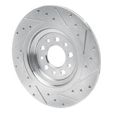 Dynamic Friction 2014-2023 Jeep Cherokee Rear Left Drilled & Slotted Silver Brake Rotor by Dynamic Friction Company 631-42010L
