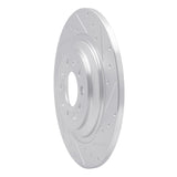 Dynamic Friction 2014-2023 Jeep Cherokee Rear Right Drilled & Slotted Silver Brake Rotor by Dynamic Friction Company 631-42010R