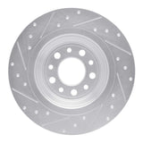 Dynamic Friction 2014-2023 Jeep Cherokee Rear Right Drilled & Slotted Silver Brake Rotor by Dynamic Friction Company 631-42010R