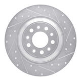 Dynamic Friction 2014-2023 Jeep Cherokee Rear Right Drilled & Slotted Silver Brake Rotor by Dynamic Friction Company 631-42010R