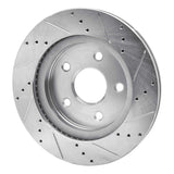 Dynamic Friction 2008-2012 Jeep J8 Front Left Drilled & Slotted Silver Brake Rotor by Dynamic Friction Company 631-42011L