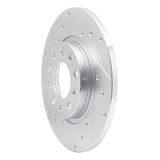 Dynamic Friction 2014-2022 Chrysler 200 Rear Left Drilled & Slotted Silver Brake Rotor by Dynamic Friction Company 631-42012L