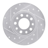 Dynamic Friction 2014-2022 Chrysler 200 Rear Left Drilled & Slotted Silver Brake Rotor by Dynamic Friction Company 631-42012L