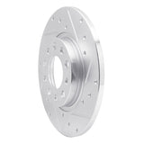 Dynamic Friction 2014-2022 Chrysler 200 Rear Right Drilled & Slotted Silver Brake Rotor by Dynamic Friction Company 631-42012R