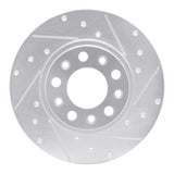 Dynamic Friction 2014-2022 Chrysler 200 Rear Right Drilled & Slotted Silver Brake Rotor by Dynamic Friction Company 631-42012R