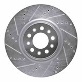 Dynamic Friction 2014-2025 Alfa Romeo Tonale Front Left Drilled & Slotted Silver Brake Rotor by Dynamic Friction Company 631-42013L