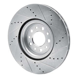 Dynamic Friction 2014-2025 Alfa Romeo Tonale Front Left Drilled & Slotted Silver Brake Rotor by Dynamic Friction Company 631-42013L