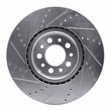 Dynamic Friction 2014-2025 Alfa Romeo Tonale Front Right Drilled & Slotted Silver Brake Rotor by Dynamic Friction Company 631-42013R