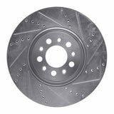 Dynamic Friction 2014-2025 Alfa Romeo Tonale Front Right Drilled & Slotted Silver Brake Rotor by Dynamic Friction Company 631-42013R