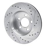 Dynamic Friction 2007-2012 Dodge Nitro Front Left Drilled & Slotted Silver Brake Rotor by Dynamic Friction Company 631-42020L