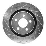 Dynamic Friction 2011-2012 Jeep Liberty Front Left Drilled & Slotted Silver Brake Rotor by Dynamic Friction Company 631-42021L