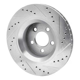 Dynamic Friction 2011-2012 Jeep Liberty Front Left Drilled & Slotted Silver Brake Rotor by Dynamic Friction Company 631-42021L