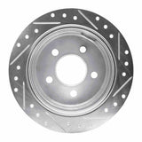 R1 Concepts 1993-1998 Jeep Grand Cherokee Rear Left Drilled & Slotted Silver Brake Rotor by R1 Concepts 631-42023L