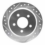 R1 Concepts 1993-1998 Jeep Grand Cherokee Rear Left Drilled & Slotted Silver Brake Rotor by R1 Concepts 631-42023L