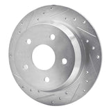 R1 Concepts 1999-2004 Jeep Grand Cherokee Rear Left Drilled & Slotted Silver Brake Rotor by R1 Concepts 631-42025L