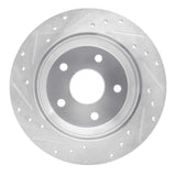 R1 Concepts 1999-2004 Jeep Grand Cherokee Rear Right Drilled & Slotted Silver Brake Rotor by R1 Concepts 631-42025R