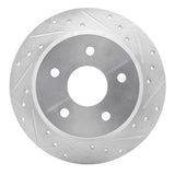 R1 Concepts 1999-2004 Jeep Grand Cherokee Rear Right Drilled & Slotted Silver Brake Rotor by R1 Concepts 631-42025R